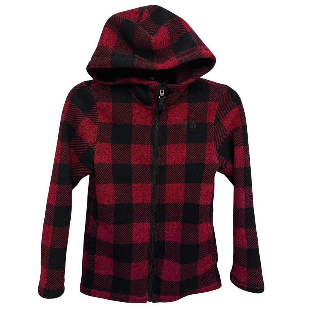 The North Face Girl's‎ Crescent Sunset Hoodie Size Medium Buffalo Plaid Full Zip